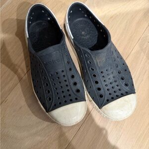 Native Shoes Kids Black Slip-On Sneakers with White Toe